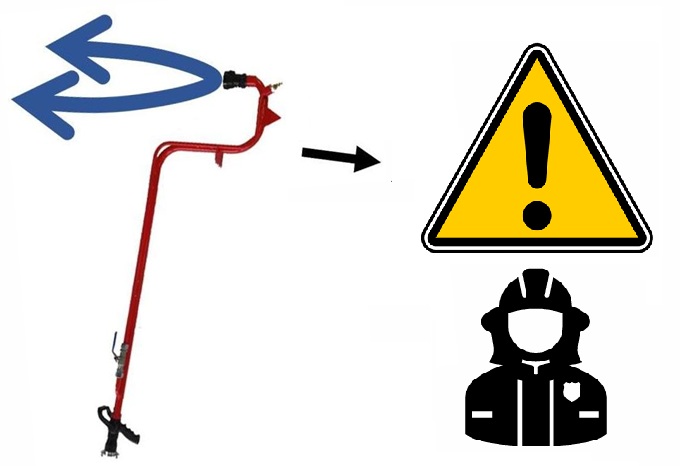 Kuva tuotteesta, joka havainnollistaa rekyylin vaarallisen liikkeen.